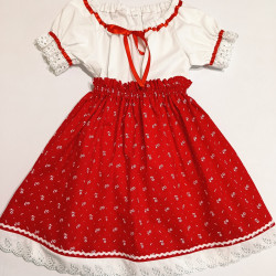 Dievčenské folklórne bavlnené šaty